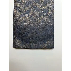 Jeans Escada Droit Bleu Foncé Avec Reflets Dorés - Taille US 4 / 34 - Occasion Très Bon état